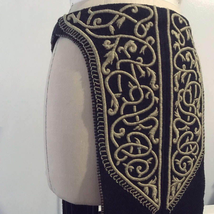 back of ciri embroidered skirt